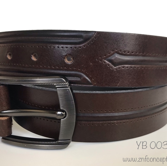 Men's Belt, Chocolate brown, Full Grain Leather - Picture 6 of 7